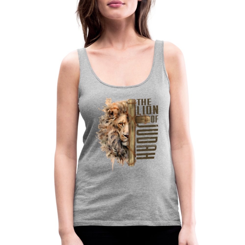 The Lion of Judah Women’s Premium Tank Top - heather gray