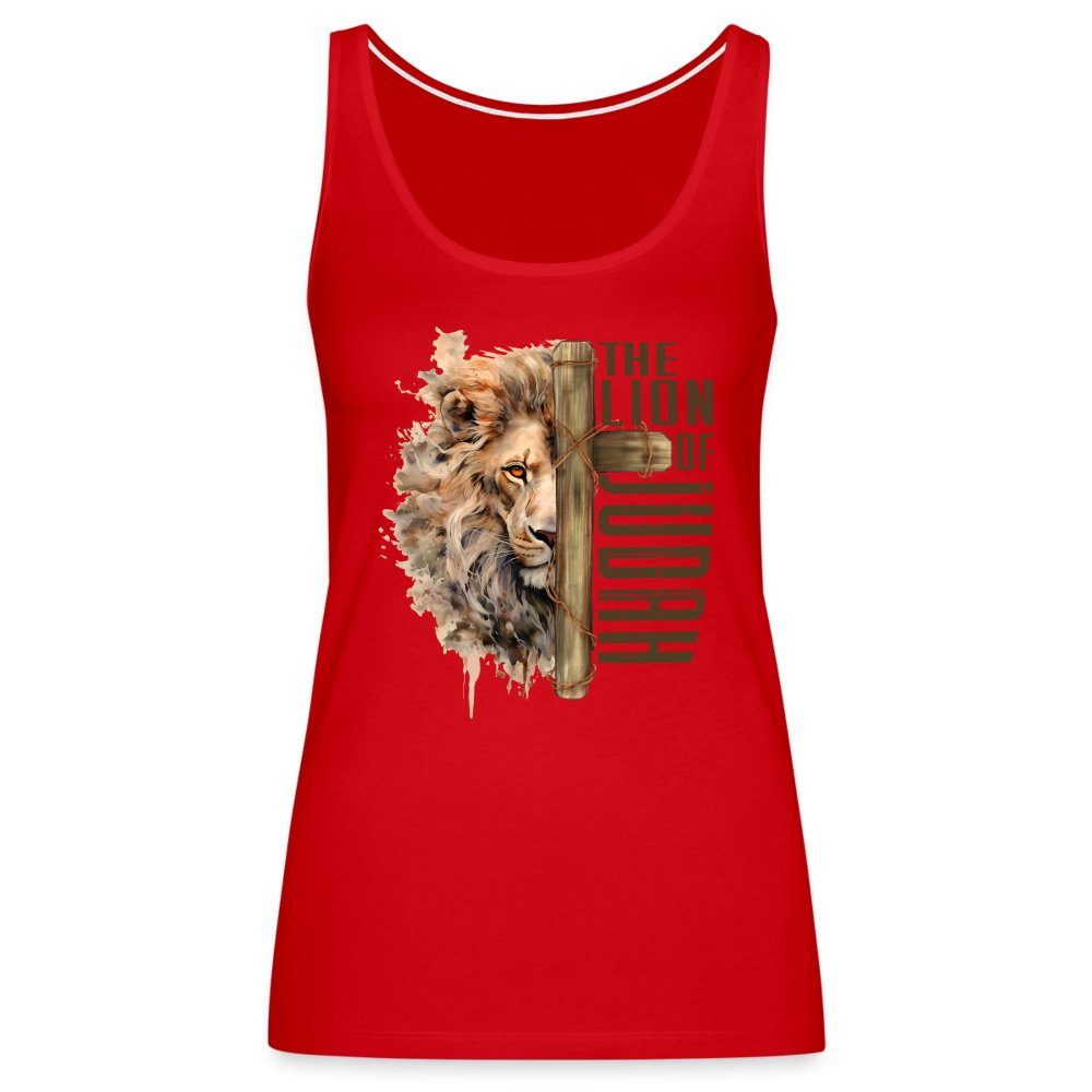 The Lion of Judah Women’s Premium Tank Top - red