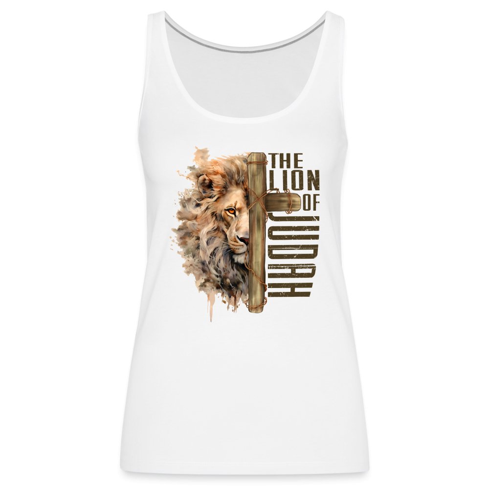 The Lion of Judah Women’s Premium Tank Top - white