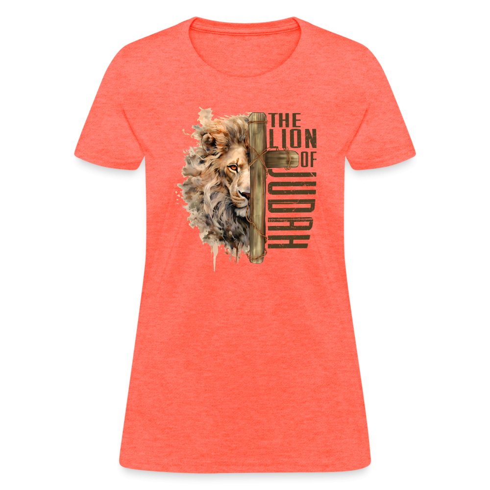 The Lion of Judah Women's T-Shirt - heather coral