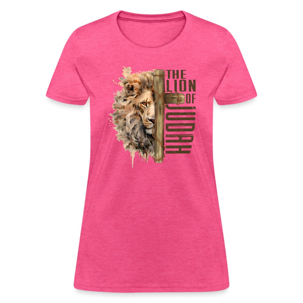 The Lion of Judah Women's T-Shirt - heather pink