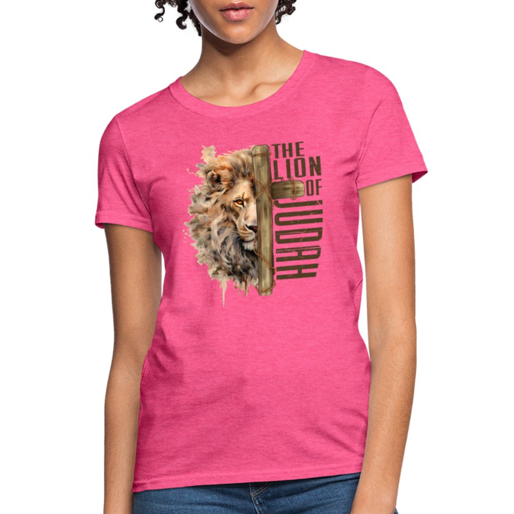 The Lion of Judah Women's T-Shirt - heather pink