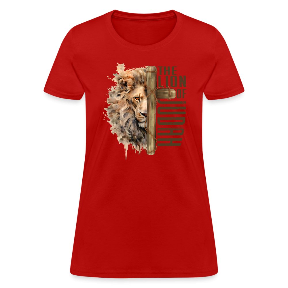 The Lion of Judah Women's T-Shirt - red