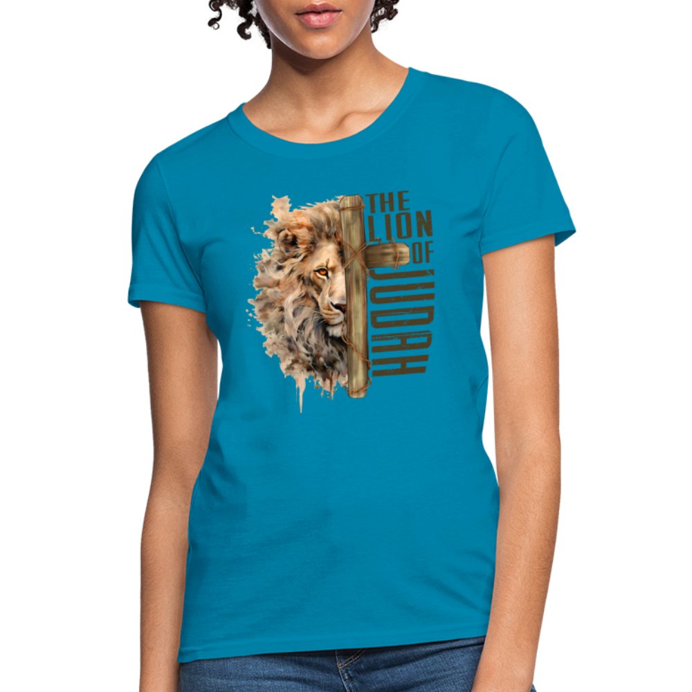 The Lion of Judah Women's T-Shirt - turquoise