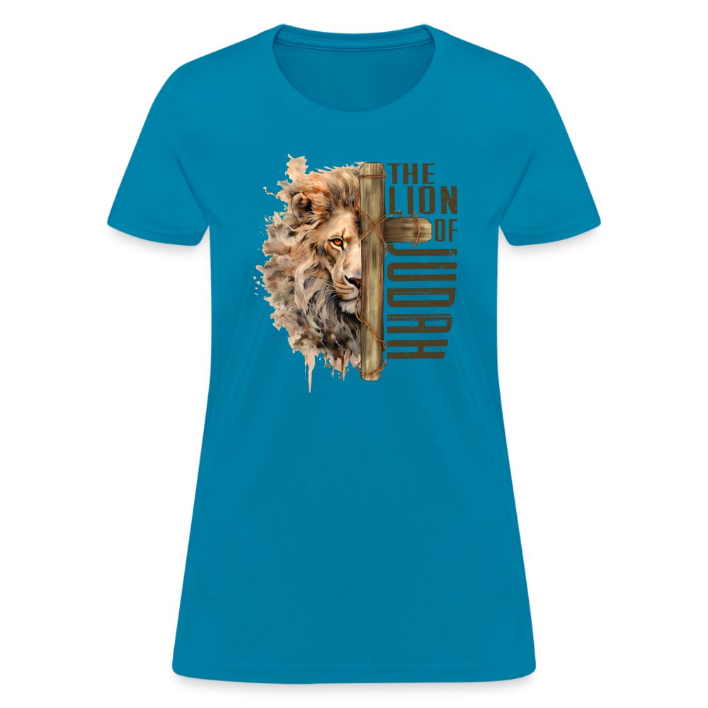 The Lion of Judah Women's T-Shirt - turquoise