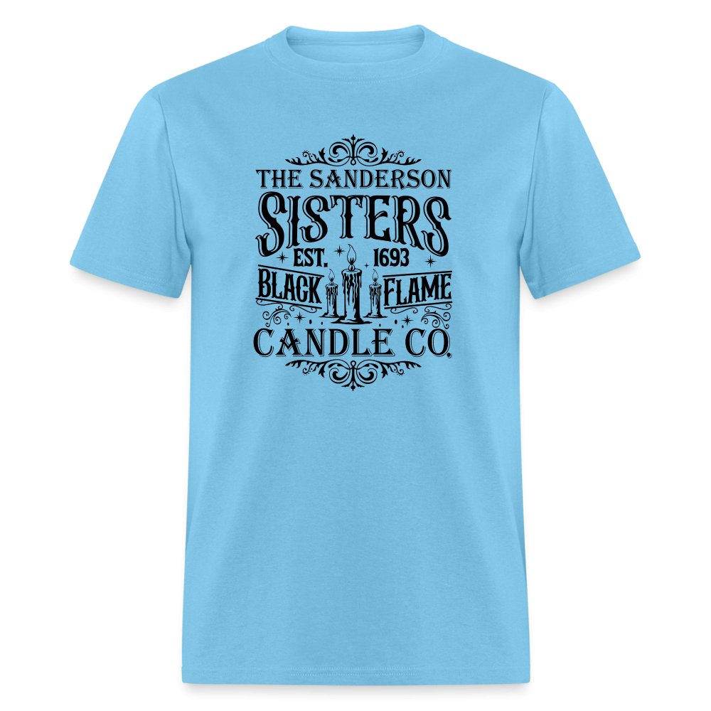 The Sanderson Sisters Black Flame Candle Co T-Shirt - aquatic blue