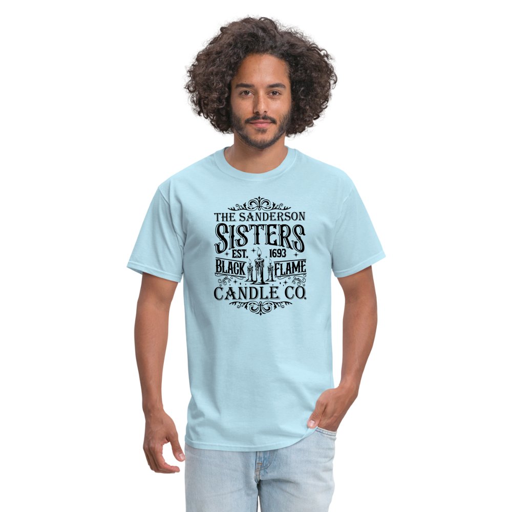 The Sanderson Sisters Black Flame Candle Co T-Shirt - powder blue