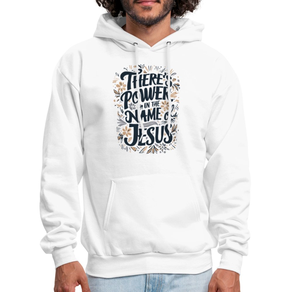 There's Power in the Name of Jesus Hoodie - white