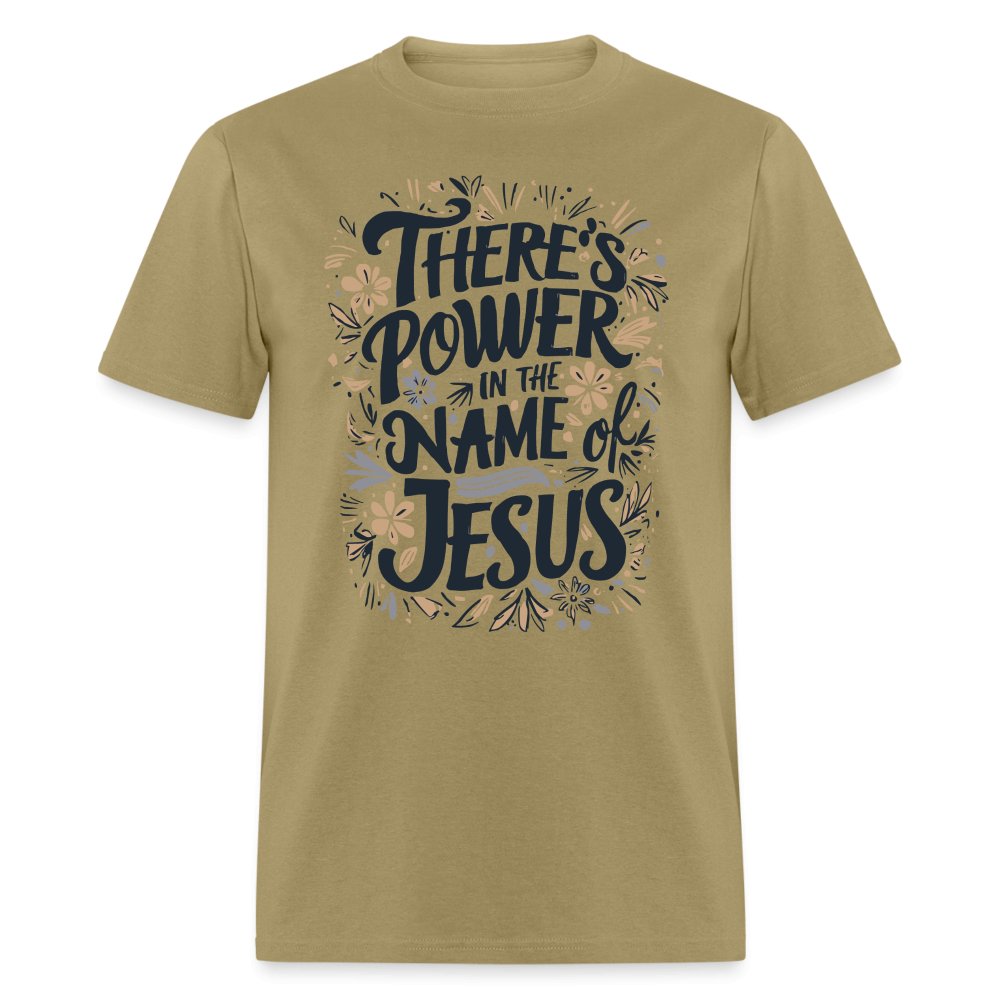 There's Power in the Name of Jesus T-Shirt - khaki