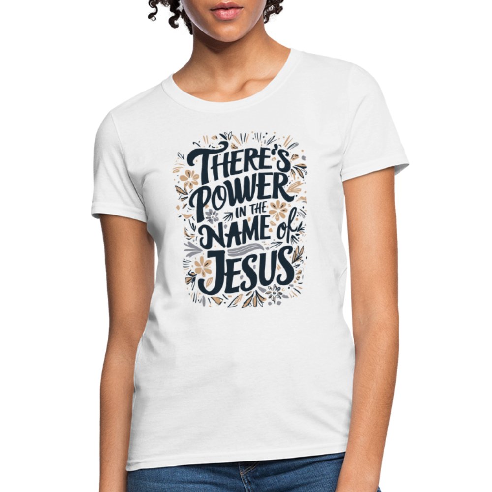 There's Power in the Name of Jesus Women's T-Shirt - heather gray