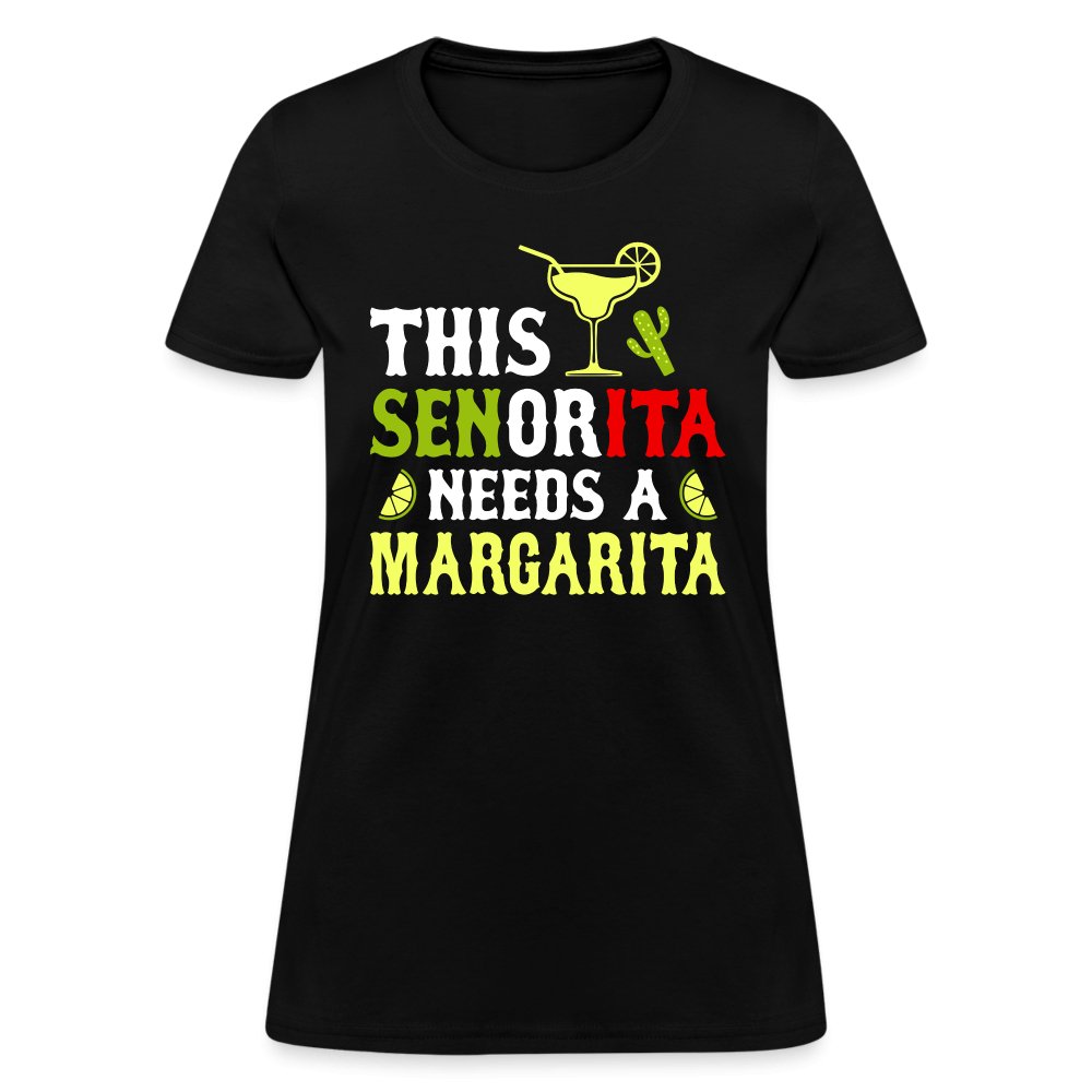 This Señorita Needs A Margarita Women's T-Shirt (Cinco de Mayo) - black