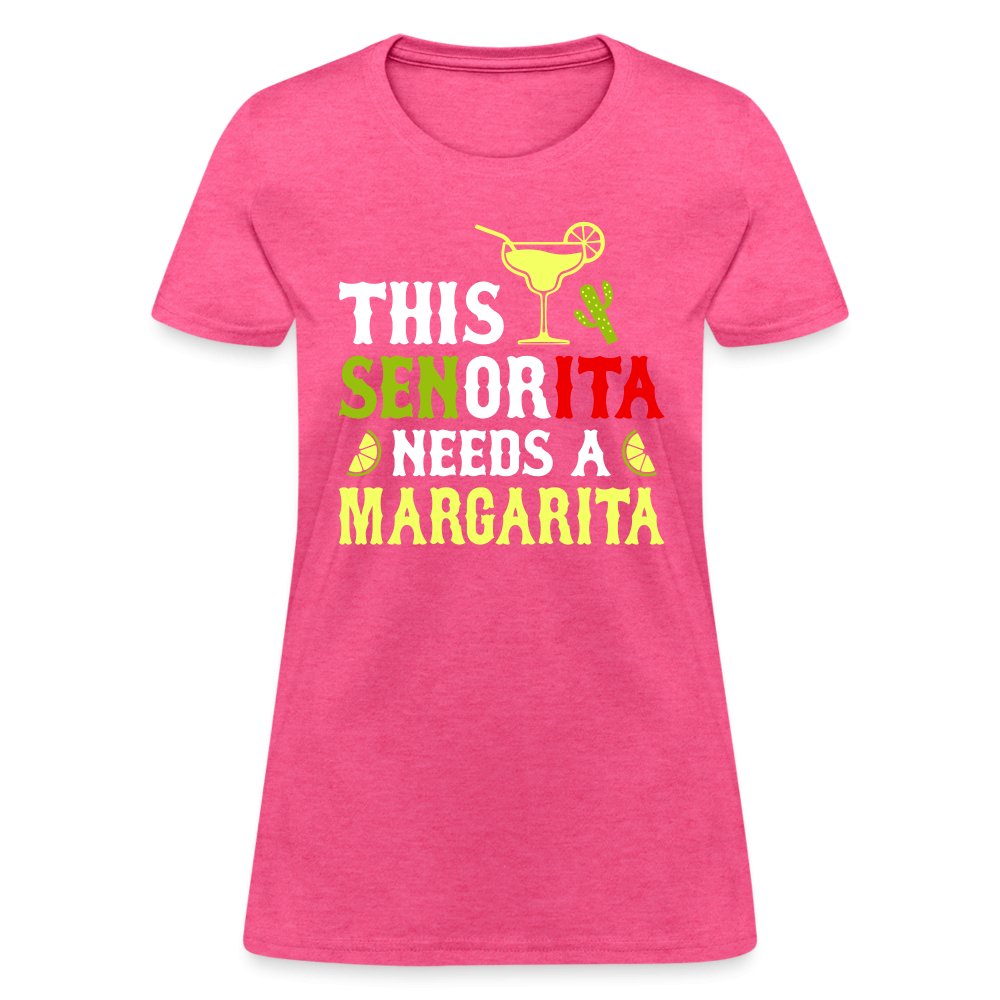 This Señorita Needs A Margarita Women's T-Shirt (Cinco de Mayo) - heather pink