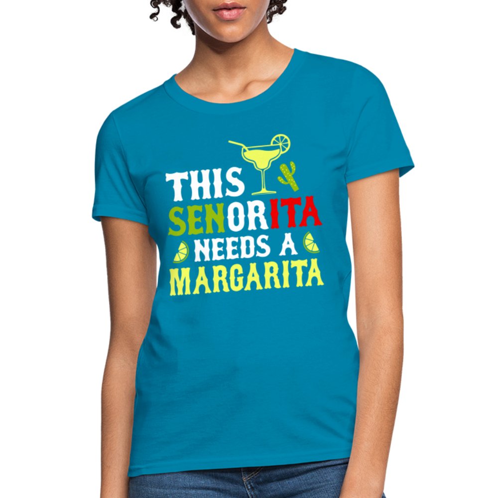 This Señorita Needs A Margarita Women's T-Shirt (Cinco de Mayo) - pink