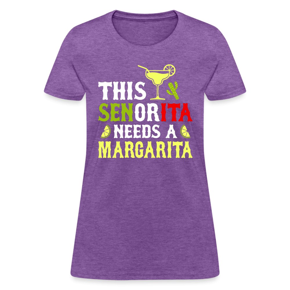 This Señorita Needs A Margarita Women's T-Shirt (Cinco de Mayo) - purple heather