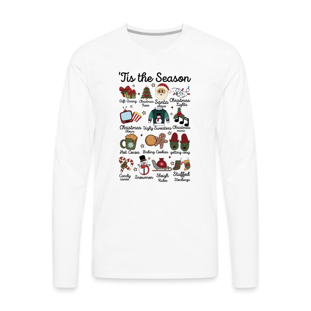 Tis The Season (Christmas) Men's Premium Long Sleeve T-Shirt - white