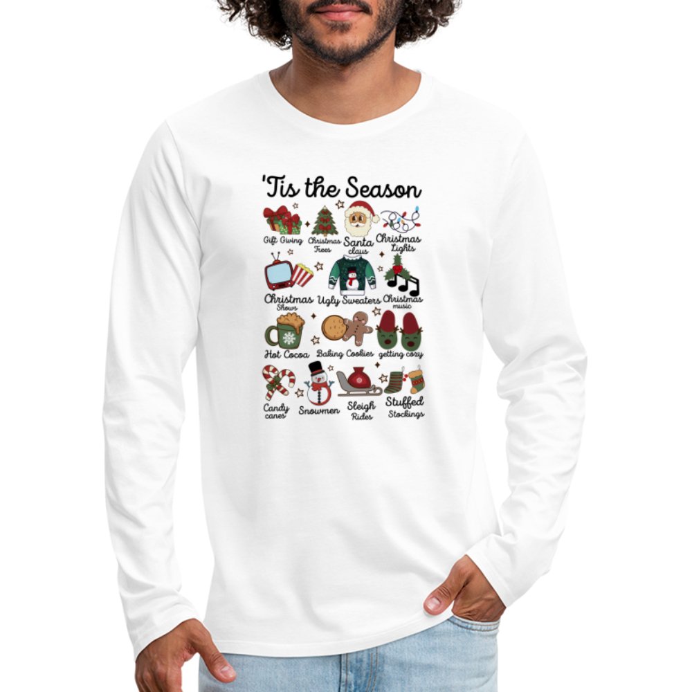 Tis The Season (Christmas) Men's Premium Long Sleeve T-Shirt - white