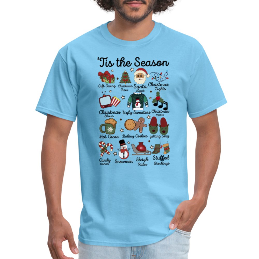 Tis The Season (Christmas) T-Shirt - aquatic blue