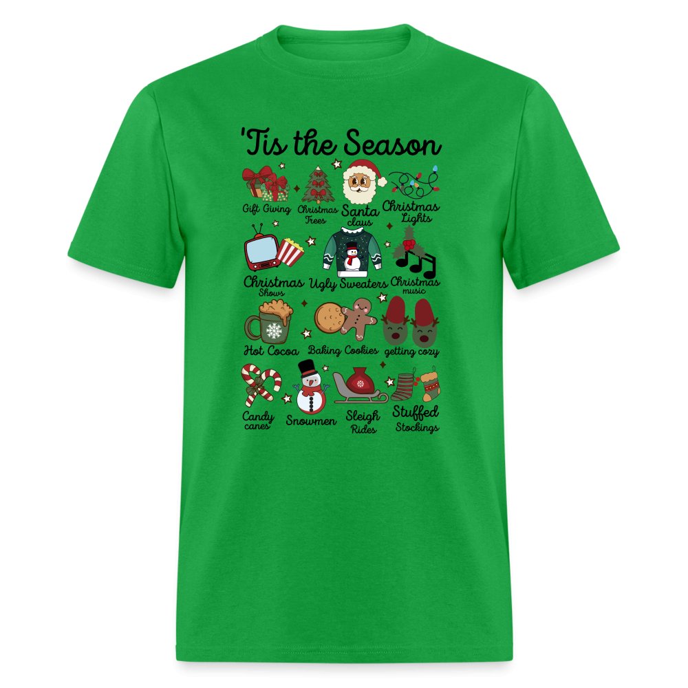 Tis The Season (Christmas) T-Shirt - bright green