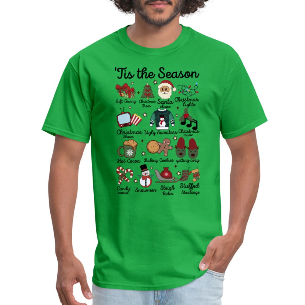 Tis The Season (Christmas) T-Shirt - bright green