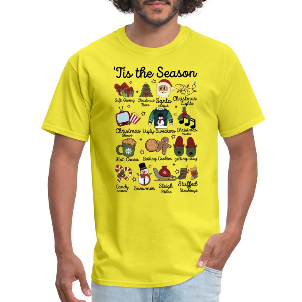 Tis The Season (Christmas) T-Shirt - yellow