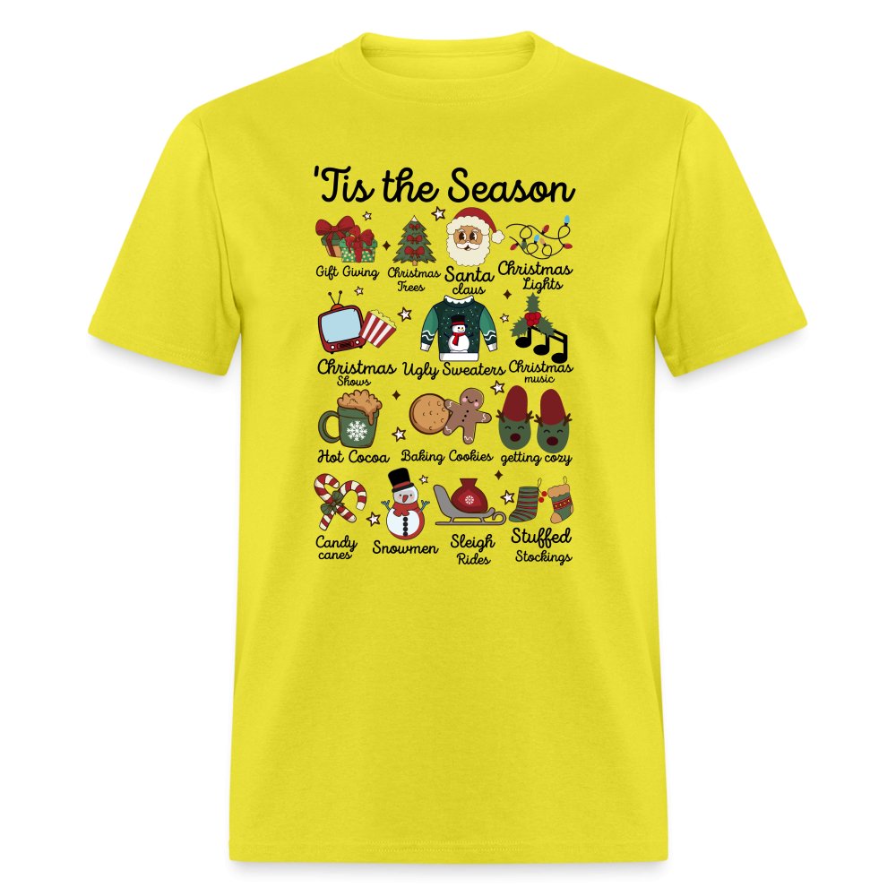 Tis The Season (Christmas) T-Shirt - yellow