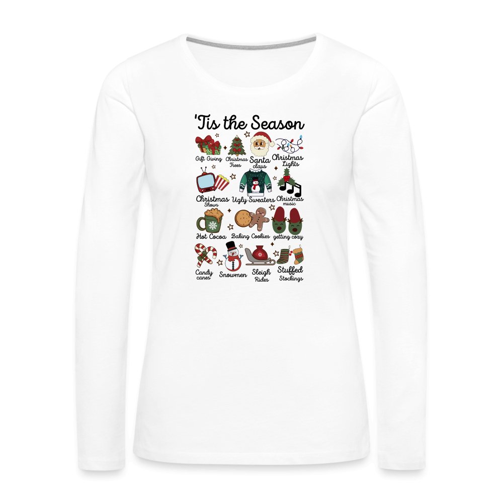 Tis The Season (Christmas) Women's Premium Long Sleeve T-Shirt - white