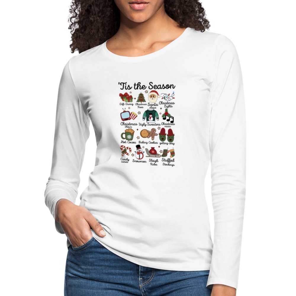 Tis The Season (Christmas) Women's Premium Long Sleeve T-Shirt - white