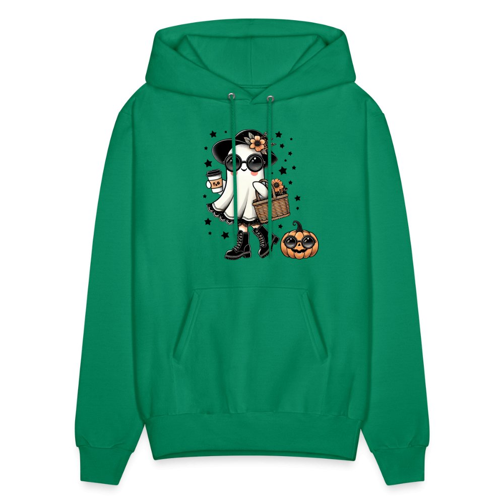 Too Cute Halloween and Autumn Mom Ghost Hoodie - kelly green