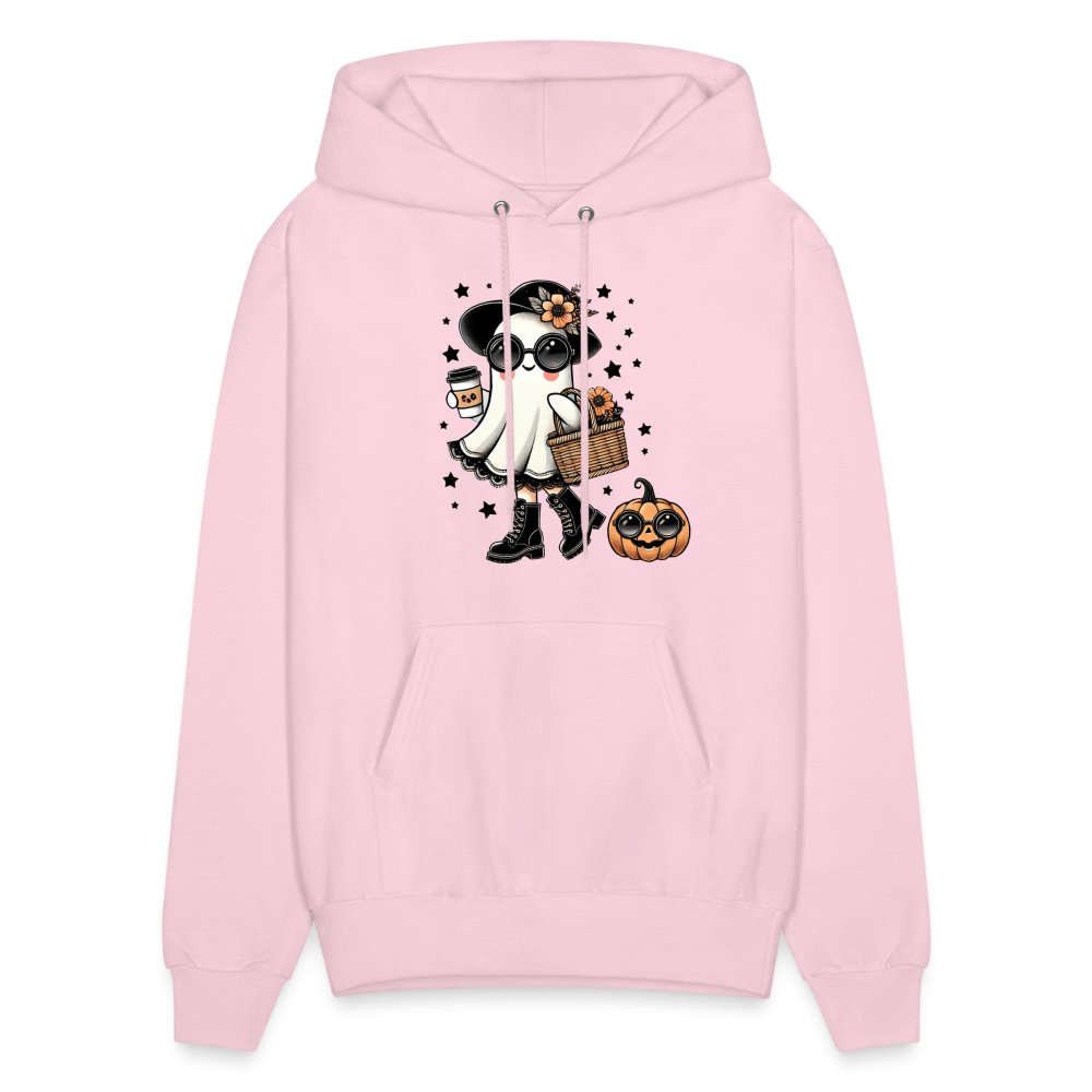 Too Cute Halloween and Autumn Mom Ghost Hoodie - pale pink