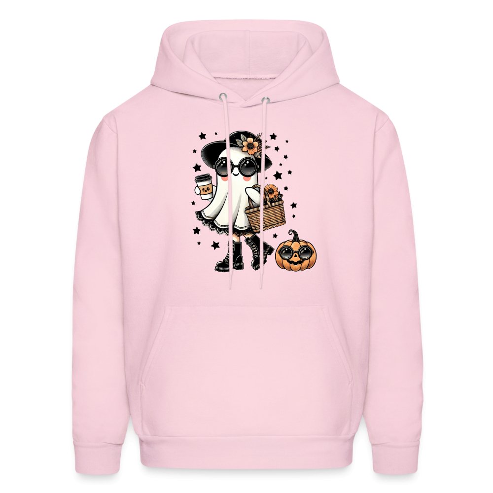 Too Cute Halloween and Autumn Mom Ghost Hoodie - pale pink