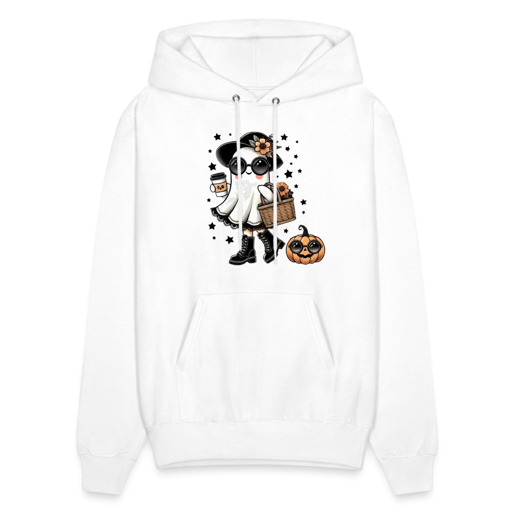 Too Cute Halloween and Autumn Mom Ghost Hoodie - white