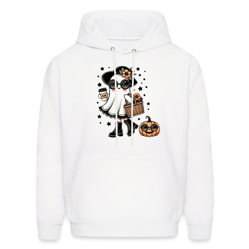 Too Cute Halloween and Autumn Mom Ghost Hoodie - white