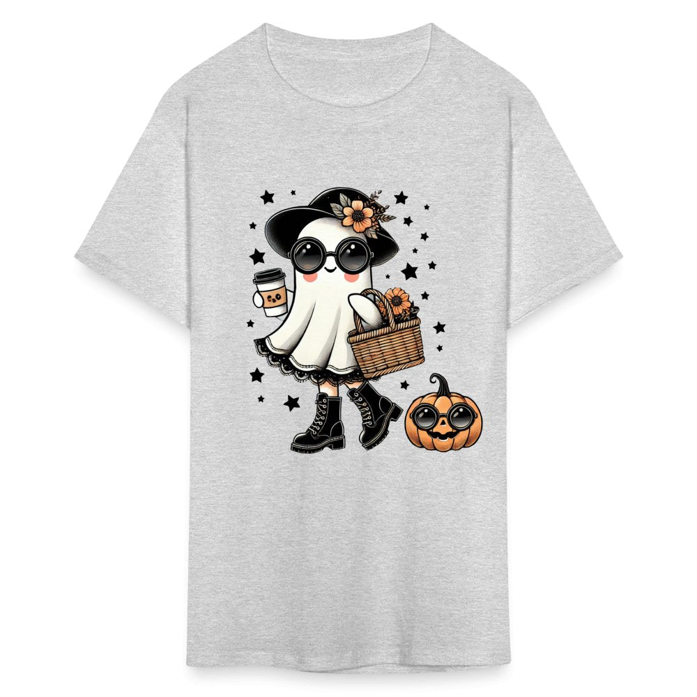 Too Cute Halloween and Autumn Mom Ghost T-Shirt - heather gray