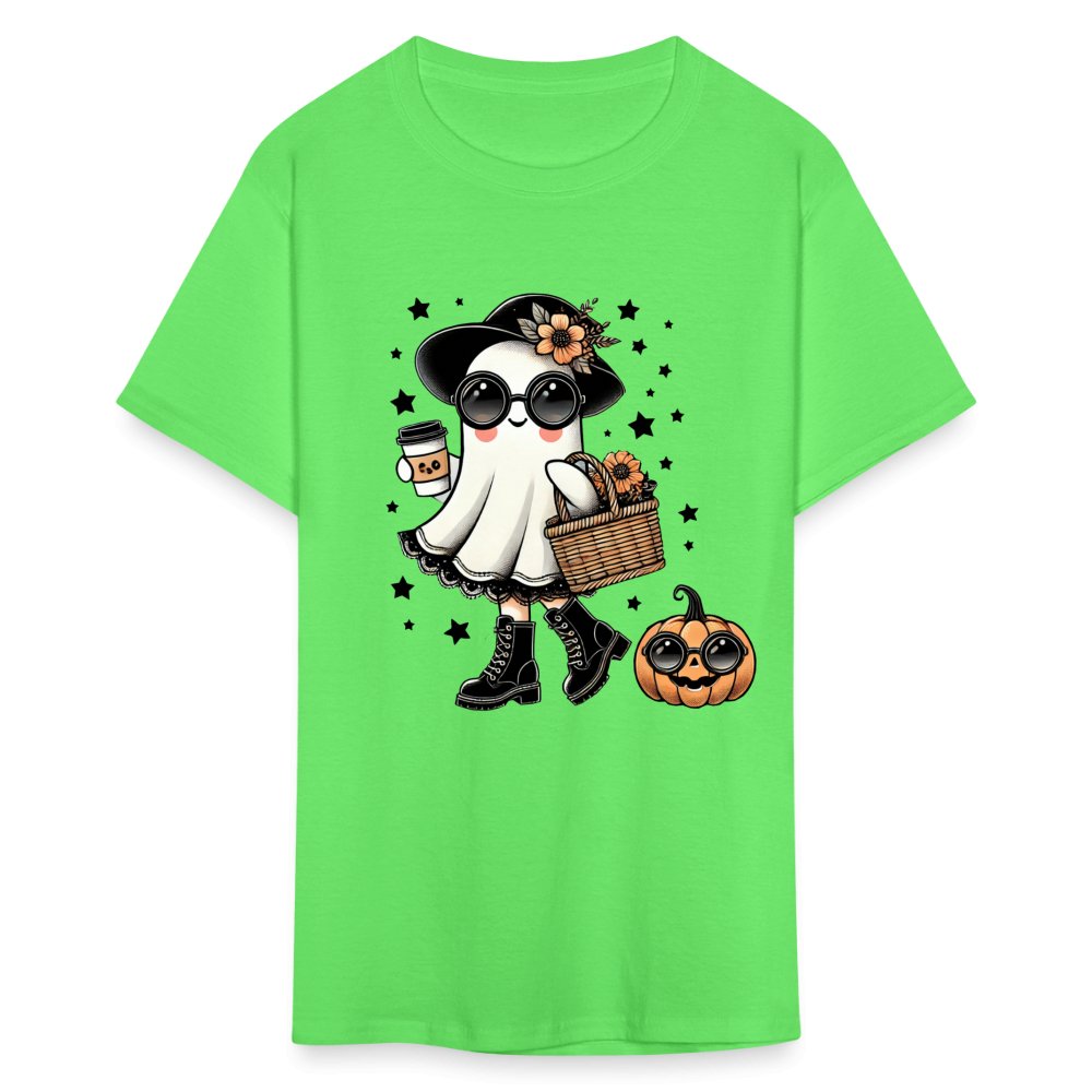 Too Cute Halloween and Autumn Mom Ghost T-Shirt - kiwi