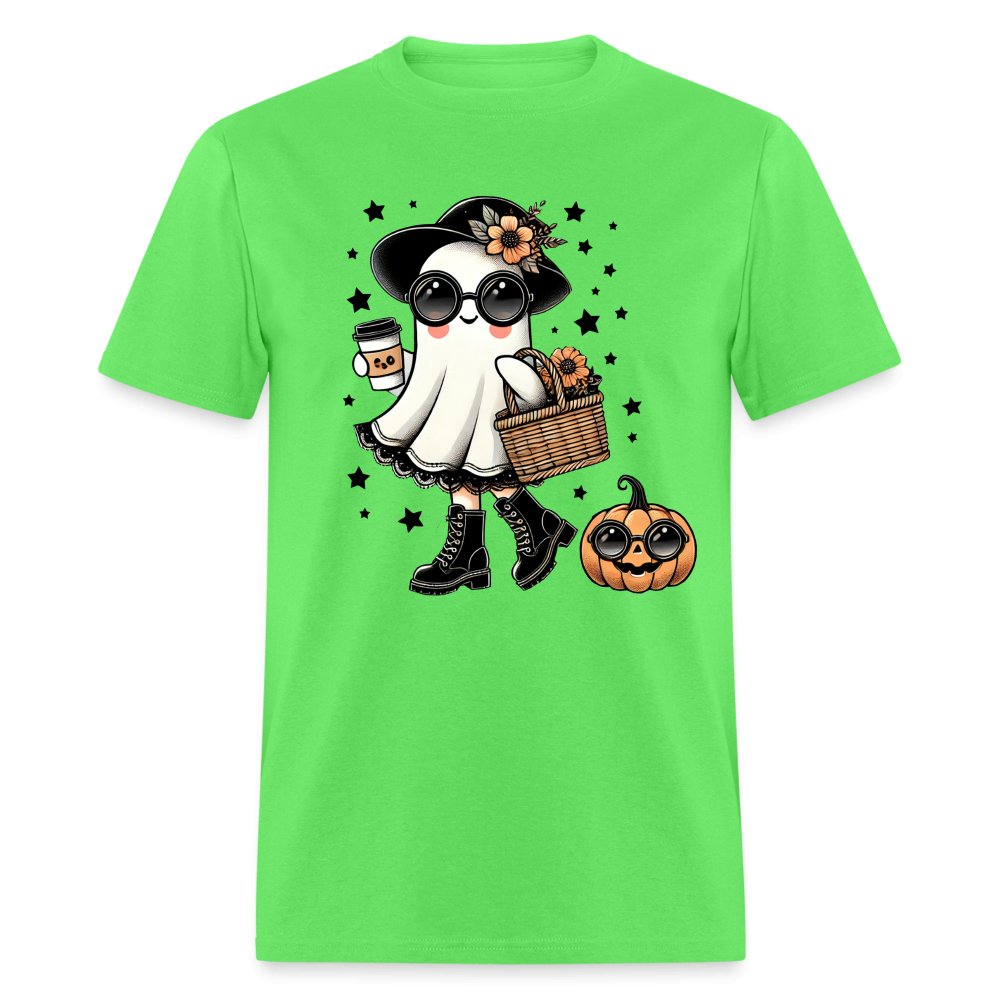 Too Cute Halloween and Autumn Mom Ghost T-Shirt - kiwi