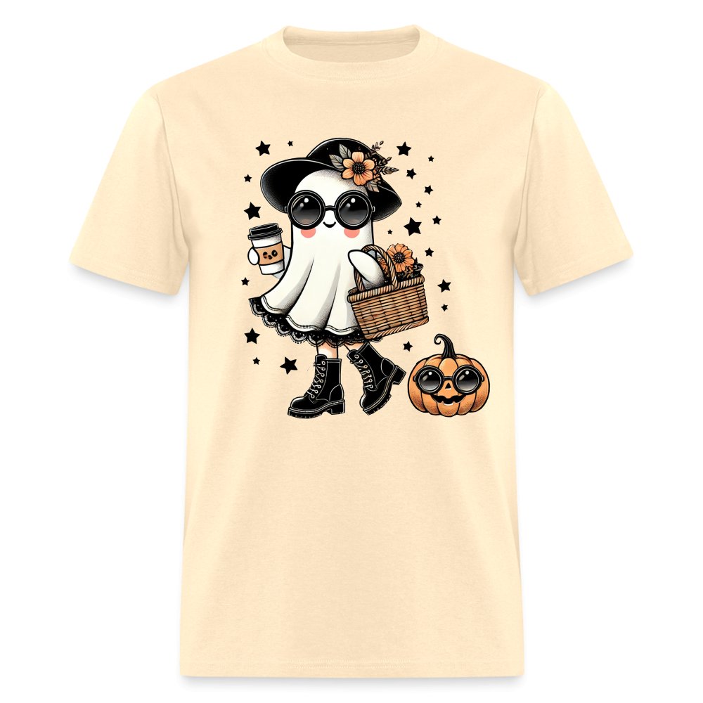 Too Cute Halloween and Autumn Mom Ghost T-Shirt - natural