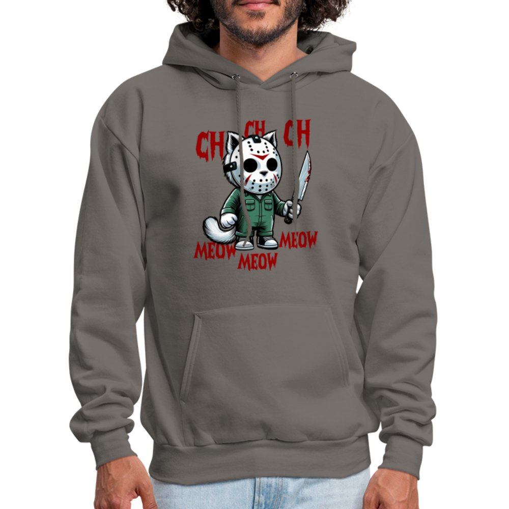 Vintage Movie Halloween Cat Hoodie - asphalt gray