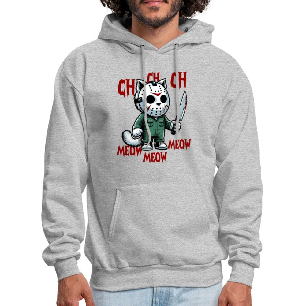 Vintage Movie Halloween Cat Hoodie - heather gray