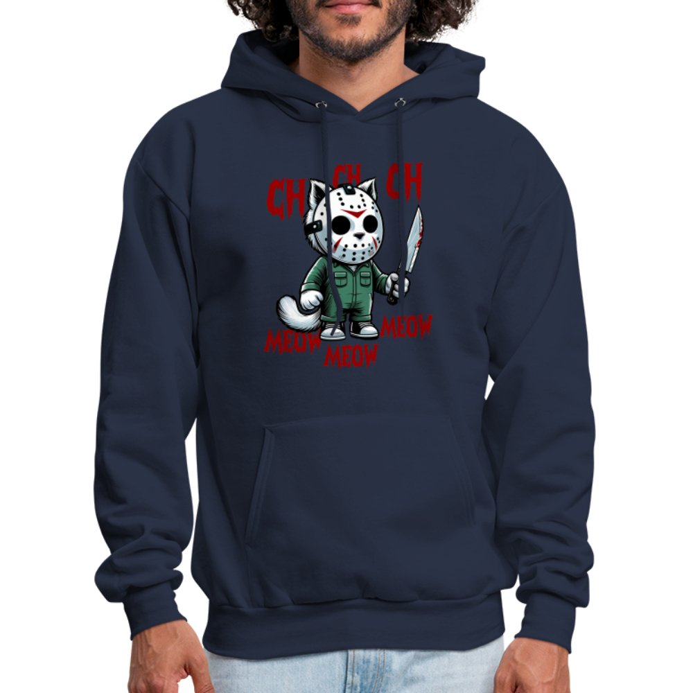 Vintage Movie Halloween Cat Hoodie - navy