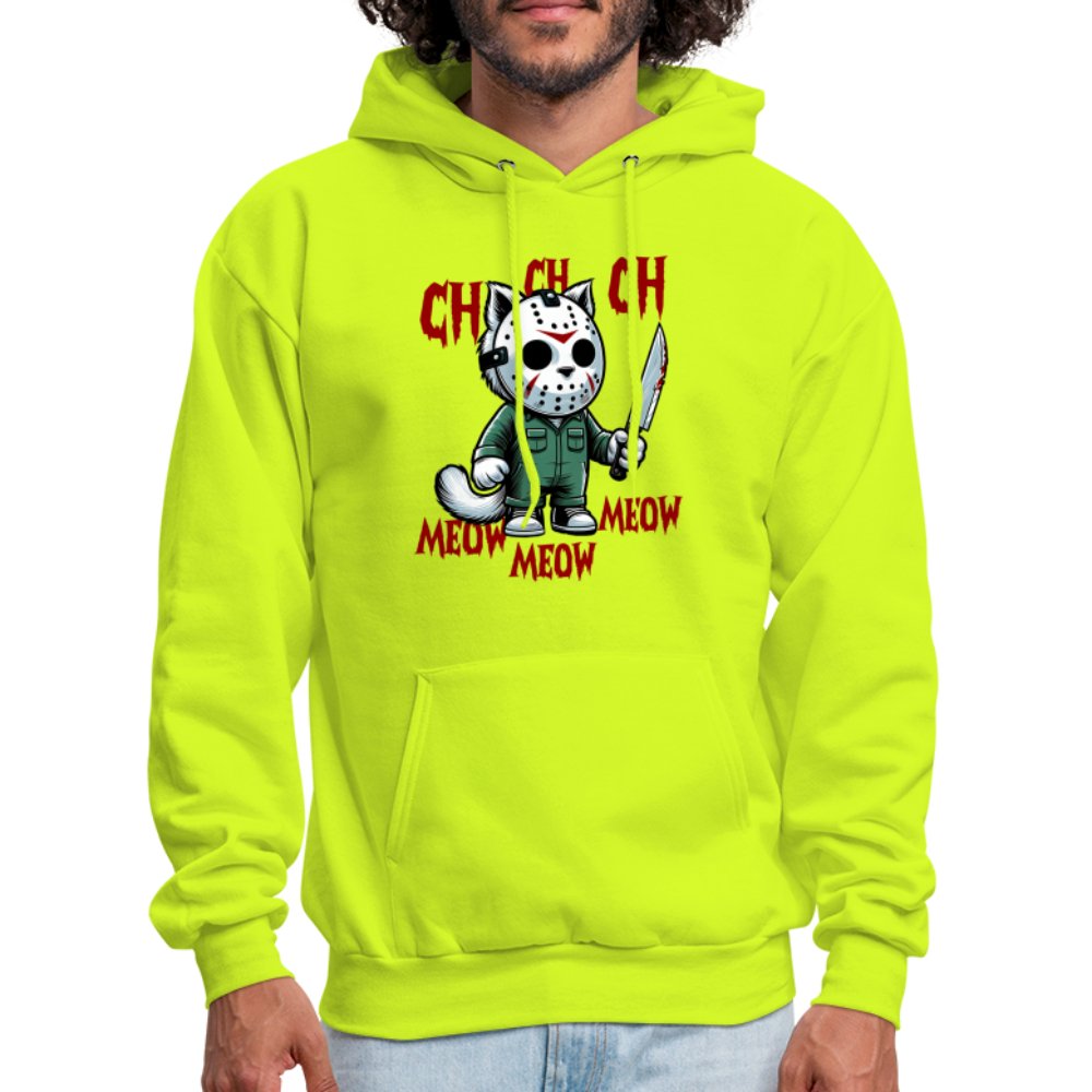 Vintage Movie Halloween Cat Hoodie - safety green