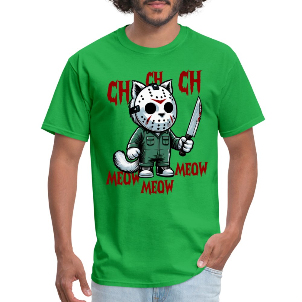 Vintage Movie Halloween Cat T-Shirt - bright green