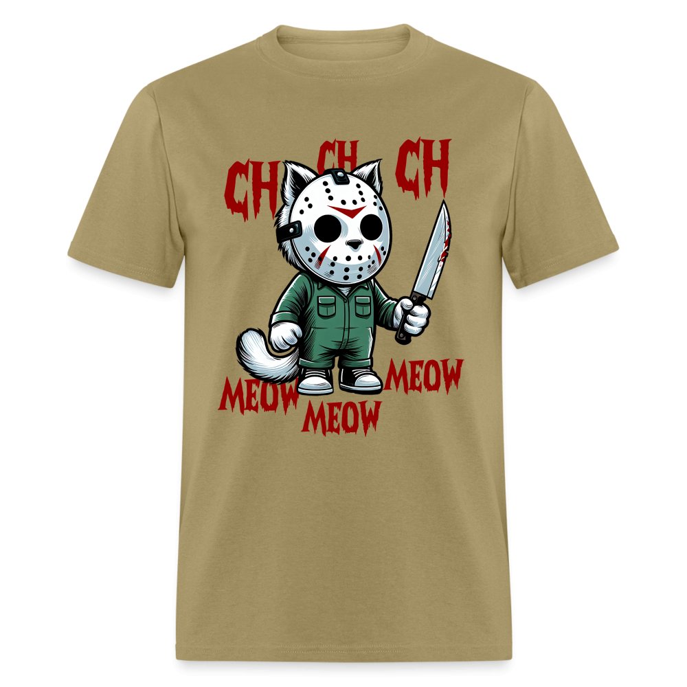 Vintage Movie Halloween Cat T-Shirt - khaki