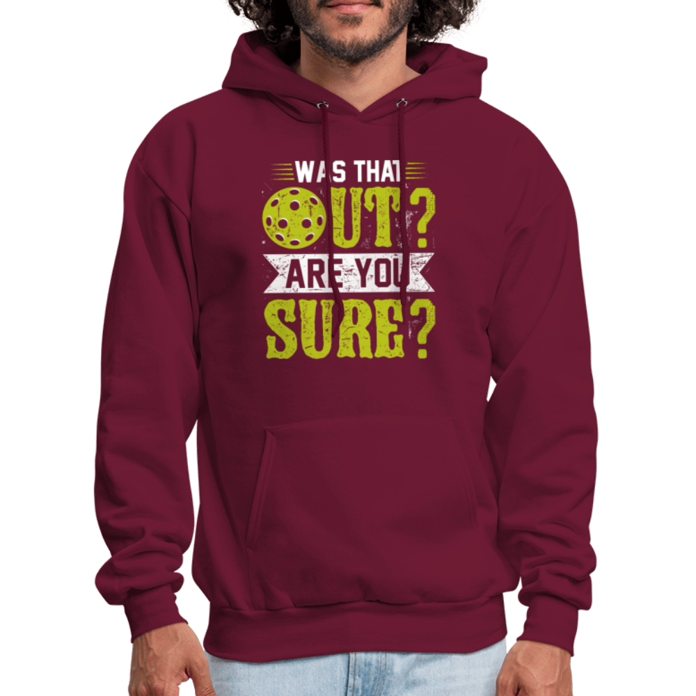 Was That Out (Pickleball) Hoodie - burgundy