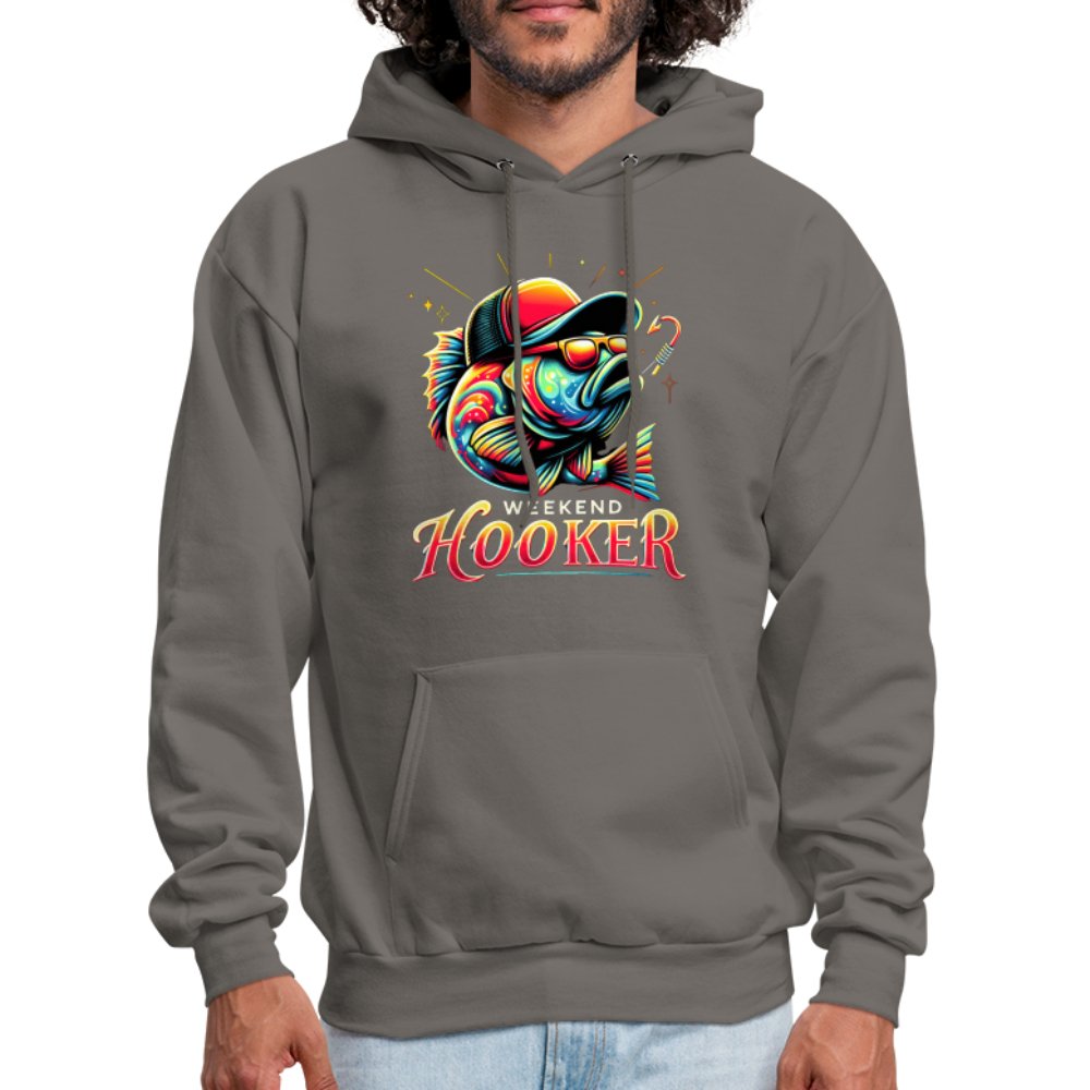 Weekend Hooker Hoodie (Fishing) - asphalt gray