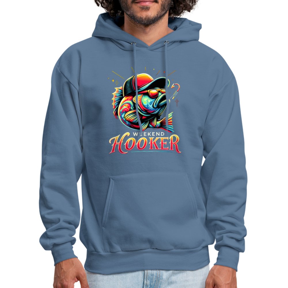 Weekend Hooker Hoodie (Fishing) - denim blue