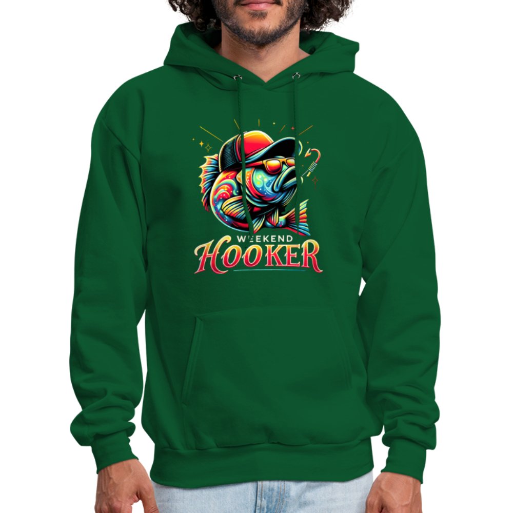 Weekend Hooker Hoodie (Fishing) - forest green