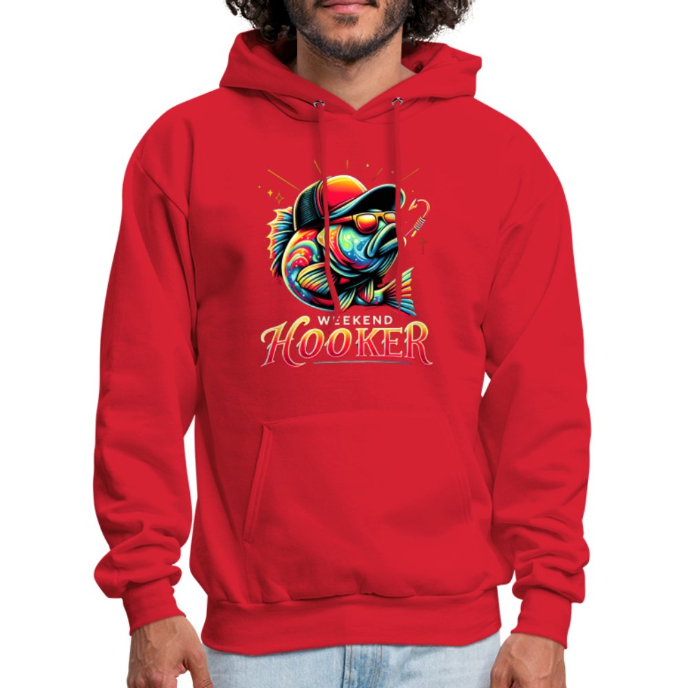 Weekend Hooker Hoodie (Fishing) - red