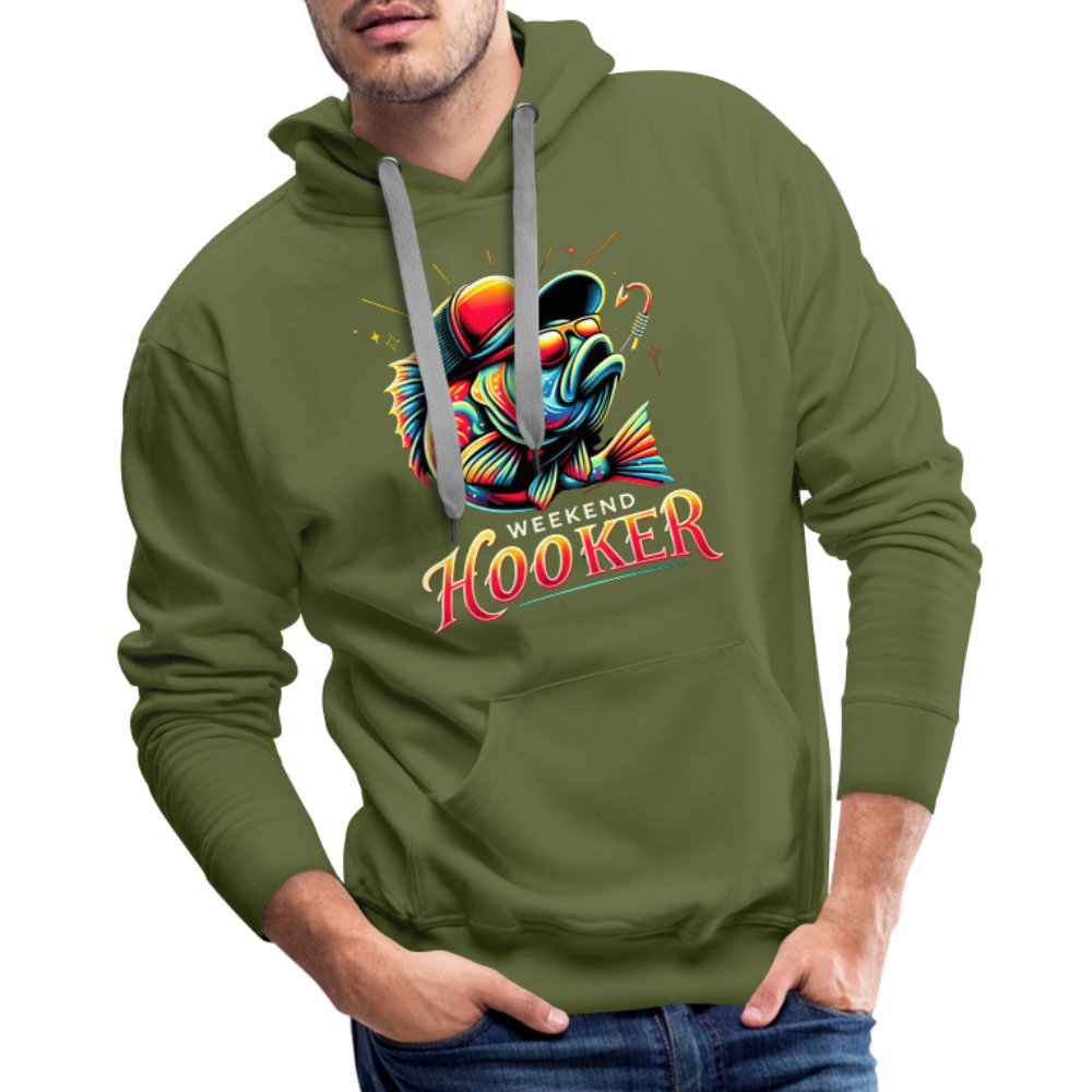 Weekend Hooker Men’s Premium Hoodie (Fishing) - charcoal grey