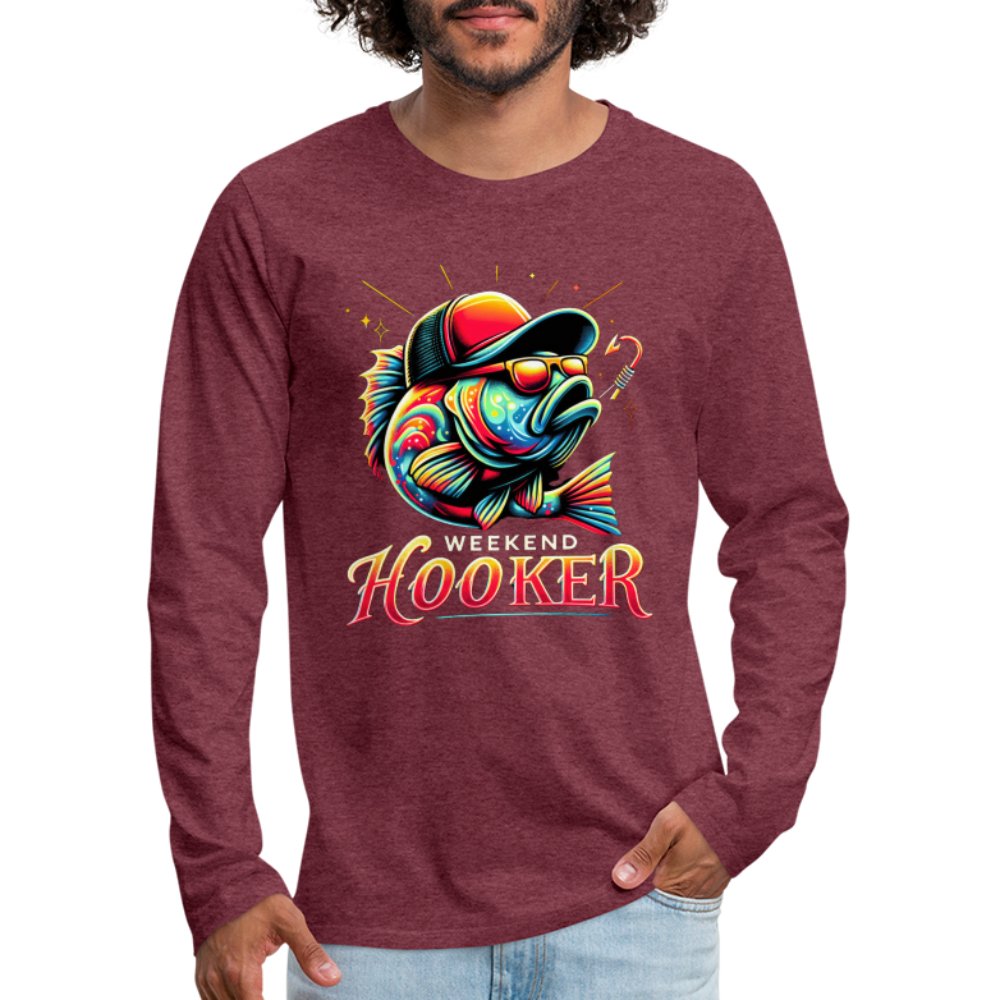 Weekend Hooker Men's Premium Long Sleeve T-Shirt (Fishing) - black