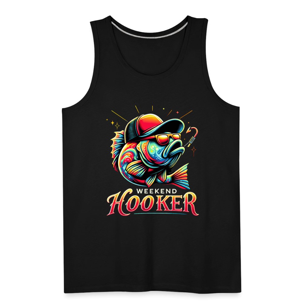 Weekend Hooker Men’s Premium Tank Top (Fishing) - black